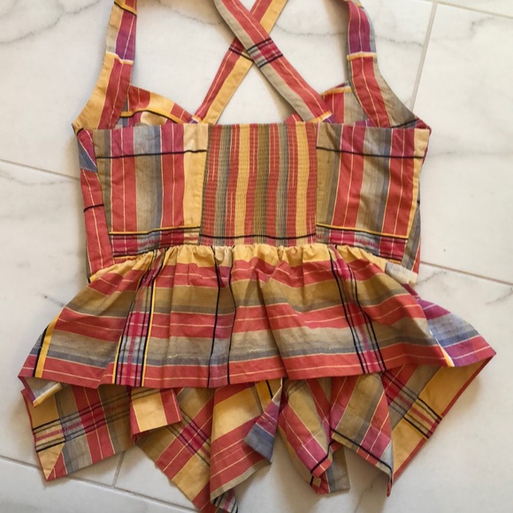 Anthropologie odille peplum top madras 4 - Picture 4 of 6